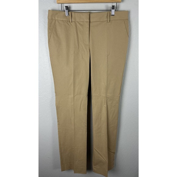 NWT J. Crew Womens Favorite Fit Khaki Tan Slacks Pants Size 12 TALL C5585 - Picture 1 of 5